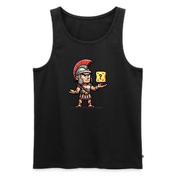 Funny Sponge, Roman History, Bathroom - Men's Premium Organic Tank Top - black - Front - AI Model Male 178 light (178cm)