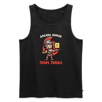 Funny Sponge, Roman History, Bathroom - Men's Premium Organic Tank Top - black - Front - AI Model Male 178 light (178cm)