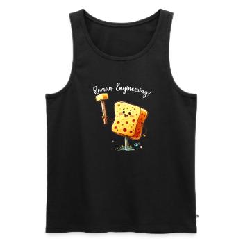Funny Sponge, Roman History, Bathroom - Men's Premium Organic Tank Top - black - Front - AI Model Male 178 light (178cm)