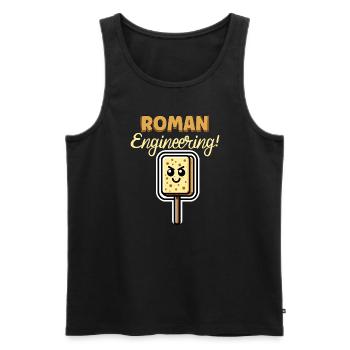 Funny Sponge, Roman History, Bathroom - Men's Premium Organic Tank Top - black - Front - AI Model Male 178 light (178cm)