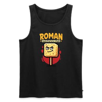 Funny Sponge, Roman History, Bathroom - Men's Premium Organic Tank Top - black - Front - AI Model Male 178 light (178cm)