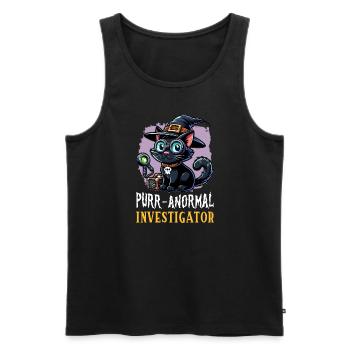 Enquêteur paranormal Fantôme Halloween Evp Haunte - Débardeur bio Premium Homme - noir - Devant - Michal (187cm)