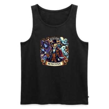 Enquêteur paranormal Fantôme Halloween Evp Haunte - Débardeur bio Premium Homme - noir - Devant - Michal (187cm)