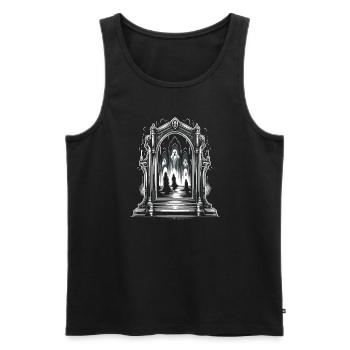 Enquêteur paranormal Fantôme Halloween Evp Haunte - Débardeur bio Premium Homme - noir - Devant - Michal (187cm)