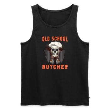 Fleischschneider Metzger Horror Skelett Gore - Männer Premium Bio Tank Top - Schwarz - Vorne - AI Model Male 178 light (178cm)