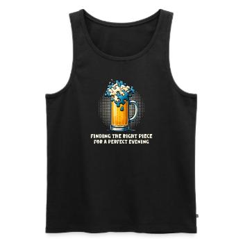 Puzzle Lover Jigzaw Puzzle Brettspiel Puzzler - Männer Premium Bio Tank Top - Schwarz - Vorne - AI Model Male 178 light (178cm)