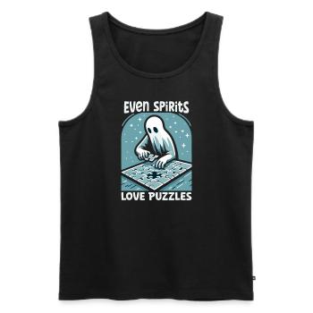 Puzzle Lover Jigzaw Puzzle Brettspiel Puzzler - Männer Premium Bio Tank Top - Schwarz - Vorne - AI Model Male 178 light (178cm)