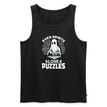 Puzzle Lover Jigzaw Puzzle Brettspiel Puzzler - Männer Premium Bio Tank Top - Schwarz - Vorne - AI Model Male 178 light (178cm)