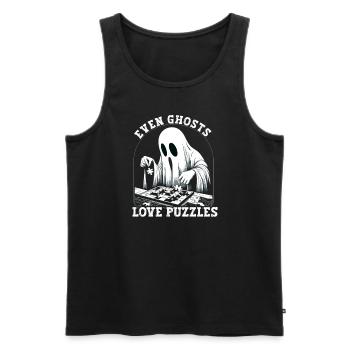 Puzzle Lover Jigzaw Puzzle Brettspiel Puzzler - Männer Premium Bio Tank Top - Schwarz - Vorne - AI Model Male 178 light (178cm)