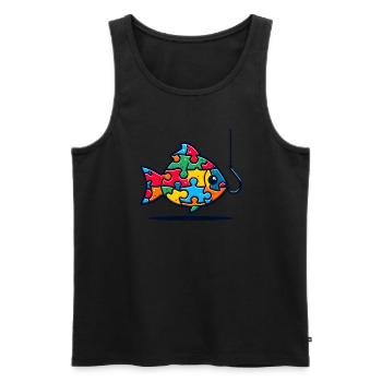 Puzzle Lover Jigzaw Puzzle Brettspiel Puzzler - Männer Premium Bio Tank Top - Schwarz - Vorne - AI Model Male 178 light (178cm)