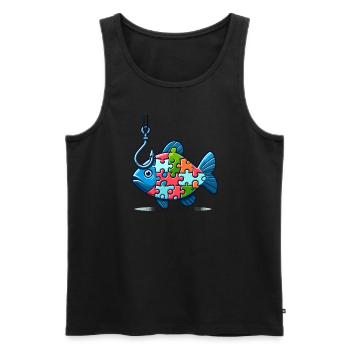 Puzzle Lover Jigzaw Puzzle Brettspiel Puzzler - Männer Premium Bio Tank Top - Schwarz - Vorne - AI Model Male 178 light (178cm)