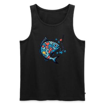 Puzzle Lover Jigzaw Puzzle Brettspiel Puzzler - Männer Premium Bio Tank Top - Schwarz - Vorne - AI Model Male 178 light (178cm)