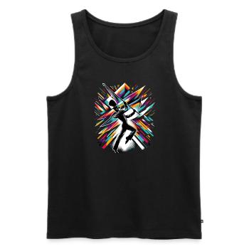 Winter Guard Instructor Colorguard Captain Gift - Men's Premium Organic Tank Top - black - Front - AI Model Male 178 light (178cm)