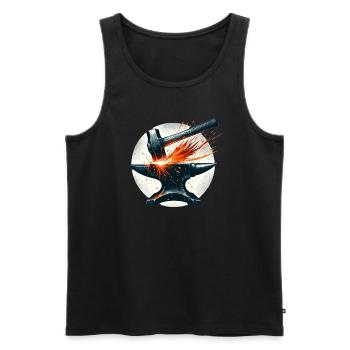 Blacksmith Metalworker Bladesmith Metal - Men's Premium Organic Tank Top - black - Front - Michal (187cm)