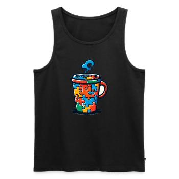 Puzzle Lover Jigzaw Puzzle Brettspiel Puzzler - Männer Premium Bio Tank Top - Schwarz - Vorne - AI Model Male 178 light (178cm)
