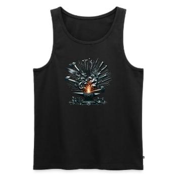 Blacksmith Metalworker Bladesmith Metal - Men's Premium Organic Tank Top - black - Front - Michal (187cm)