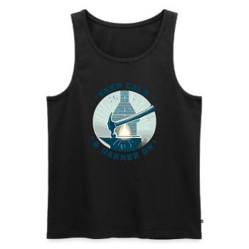 Blacksmith Metalworker Bladesmith Metal - Men's Premium Organic Tank Top - black - Front - Michal (187cm)