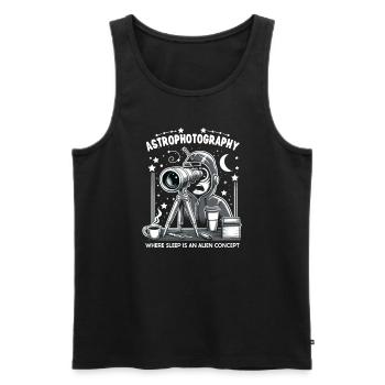 Astrophotographie Astronomie Caméra spatiale - Débardeur bio Premium Homme - noir - Devant - Michal (187cm)