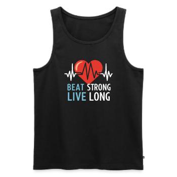 Healthy Heartbeat February Heart Awareness - Men's Premium Organic Tank Top - black - Front - Michal (187cm)