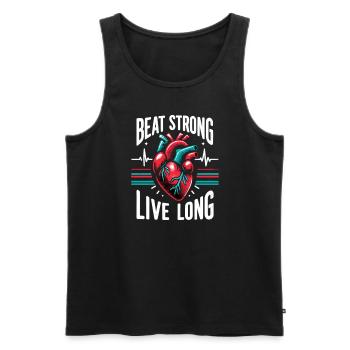 Healthy Heartbeat February Heart Awareness - Men's Premium Organic Tank Top - black - Front - Michal (187cm)