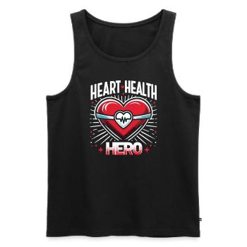 Healthy Heartbeat February Heart Awareness - Men's Premium Organic Tank Top - black - Front - Michal (187cm)