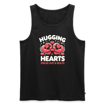 Healthy Heartbeat February Heart Awareness - Men's Premium Organic Tank Top - black - Front - Michal (187cm)
