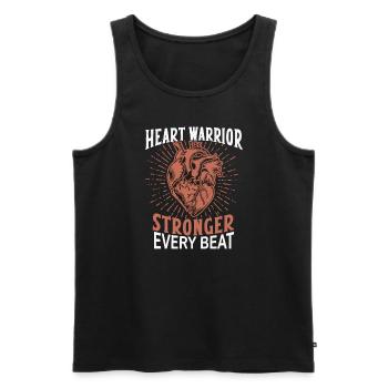 Healthy Heartbeat February Heart Awareness - Men's Premium Organic Tank Top - black - Front - Michal (187cm)