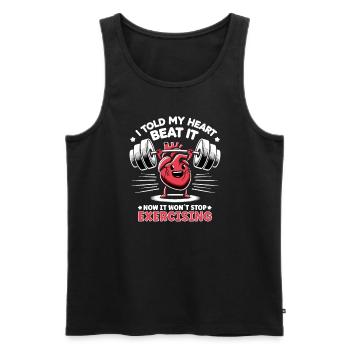 Healthy Heartbeat February Heart Awareness - Men's Premium Organic Tank Top - black - Front - Michal (187cm)