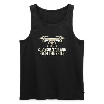 Drohne Pilot Opa Geschenkidee Alter Mann Mit - Männer Premium Bio Tank Top - Schwarz - Vorne - AI Model Male 178 light (178cm)