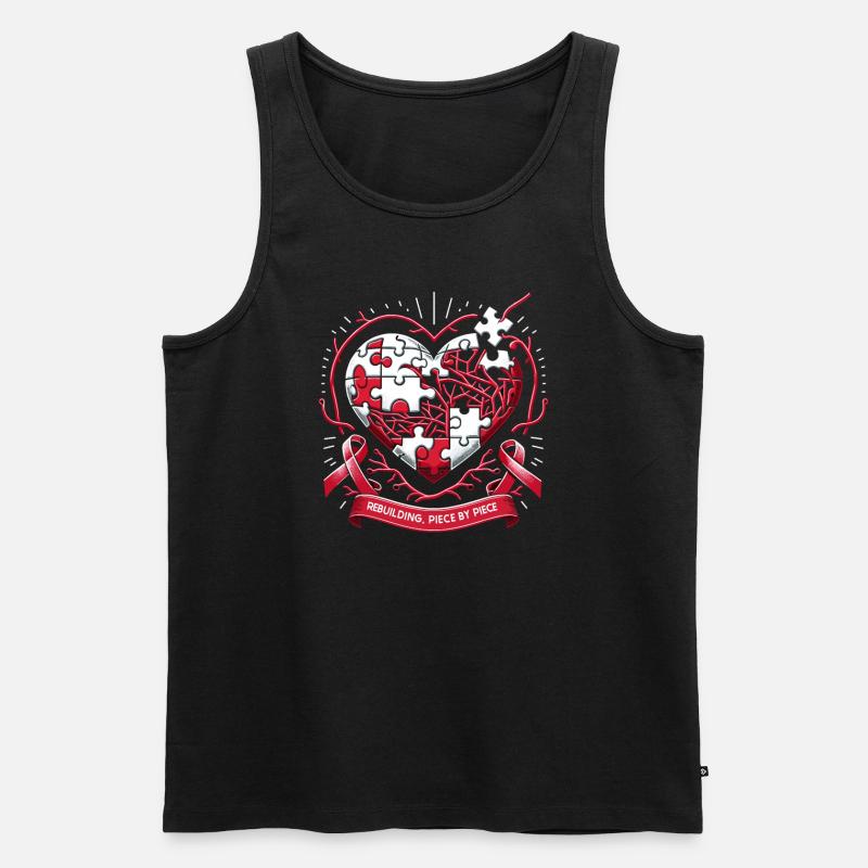 Schlaganfall-überlebende Schlaganfall-bewusstsein - Männer Premium Bio Tank Top - Schwarz