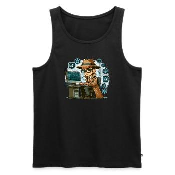 Analyste en piratage éthique Cybersécurité éthique - Débardeur bio Premium Homme - noir - Devant - AI Model Male 178 light (178cm)