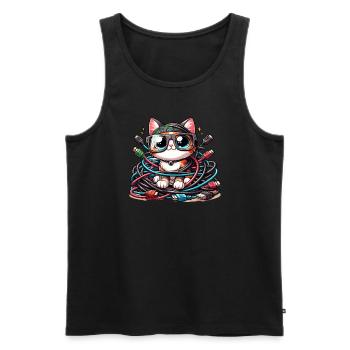 Analyste en piratage éthique Cybersécurité éthique - Débardeur bio Premium Homme - noir - Devant - AI Model Male 178 light (178cm)