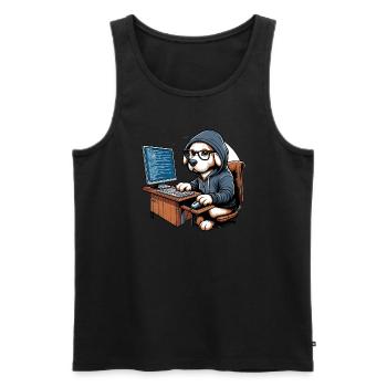 Analyste en piratage éthique Cybersécurité éthique - Débardeur bio Premium Homme - noir - Devant - AI Model Male 178 light (178cm)