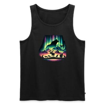 Polarlicht-aurora-verfolger Alaska Wilderness - Männer Premium Bio Tank Top - Schwarz - Vorne - AI Model Male 178 light (178cm)