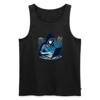 Analyste en piratage éthique Cybersécurité éthique - Débardeur bio Premium Homme - noir - Devant - AI Model Male 178 light (178cm)