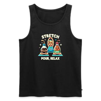 Maple Syrup Canada Tradition and Cones - Men's Premium Organic Tank Top - black - Front - AI Model Male 178 light (178cm)