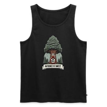 Maple Syrup Canada Tradition and Cones - Men's Premium Organic Tank Top - black - Front - AI Model Male 178 light (178cm)