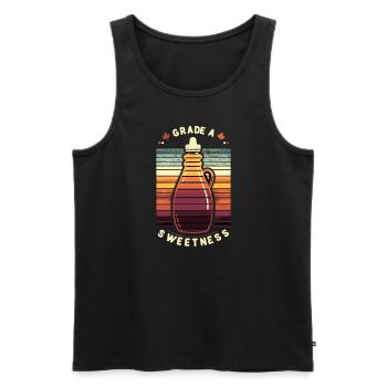 Maple Syrup Canada Tradition and Cones - Men's Premium Organic Tank Top - black - Front - AI Model Male 178 light (178cm)