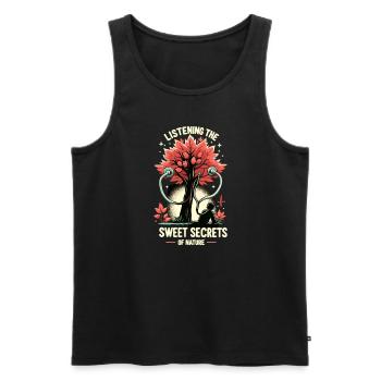 Maple Syrup Canada Tradition and Cones - Men's Premium Organic Tank Top - black - Front - AI Model Male 178 light (178cm)