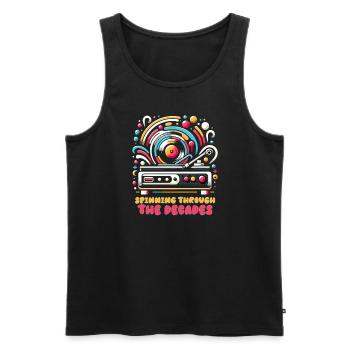 Schallplatten Lp Sammler Schallplattenliebhaber - Männer Premium Bio Tank Top - Schwarz - Vorne - AI Model Male 178 light (178cm)