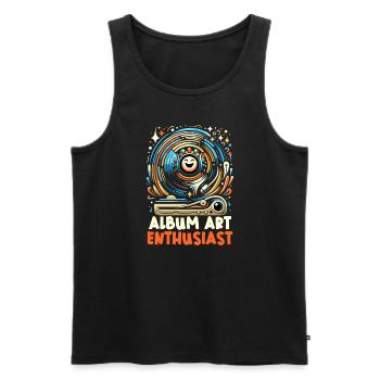 Schallplatten Lp Sammler Schallplattenliebhaber - Männer Premium Bio Tank Top - Schwarz - Vorne - AI Model Male 178 light (178cm)