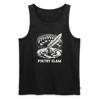 Poetry Slam Writer Poet Literature Slam Poetry Day - Men's Premium Organic Tank Top - black - Front - AI Model Male 178 light (178cm)