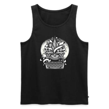 Poetry Slam Writer Poet Literature Slam Poetry Day - Men's Premium Organic Tank Top - black - Front - AI Model Male 178 light (178cm)