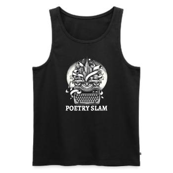 Poetry Slam Writer Poet Literature Slam Poetry Day - Men's Premium Organic Tank Top - black - Front - AI Model Male 178 light (178cm)