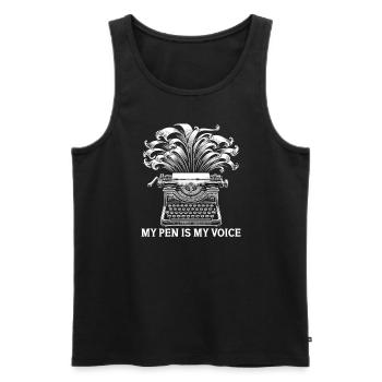 Poetry Slam Writer Poet Literature Slam Poetry Day - Men's Premium Organic Tank Top - black - Front - AI Model Male 178 light (178cm)