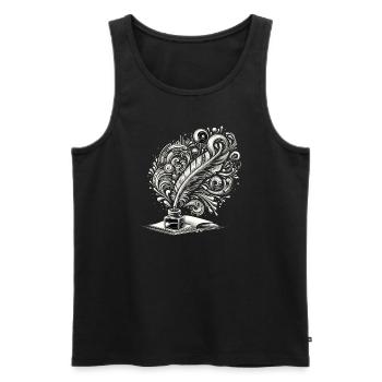 Poetry Slam Writer Poet Literature Slam Poetry Day - Men's Premium Organic Tank Top - black - Front - AI Model Male 178 light (178cm)