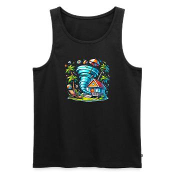 Meteorologie-kindertornado-sturm, Der Sturm-fan - Männer Premium Bio Tank Top - Schwarz - Vorne - AI Model Male 178 light (178cm)