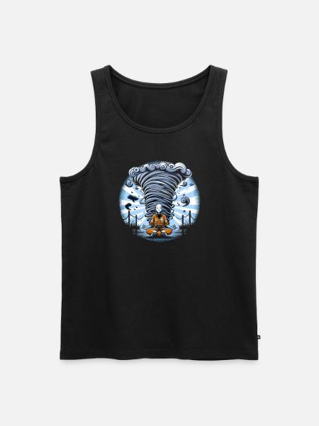 Meteorologia burza tornado dla dzieci, Wachlarz burzowy - Ekologiczny tank top męski Premium - czarny