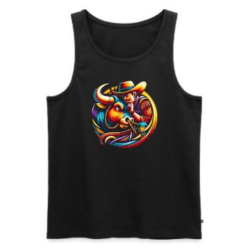 Rodeo Bull Riding Livestock Show Farmer Cattle - Männer Premium Bio Tank Top - Schwarz - Vorne - Michal (187cm)