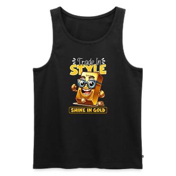 Gold Trader Forex Trader XAUUSD Trader - Men's Premium Organic Tank Top - black - Front - Michal (187cm)